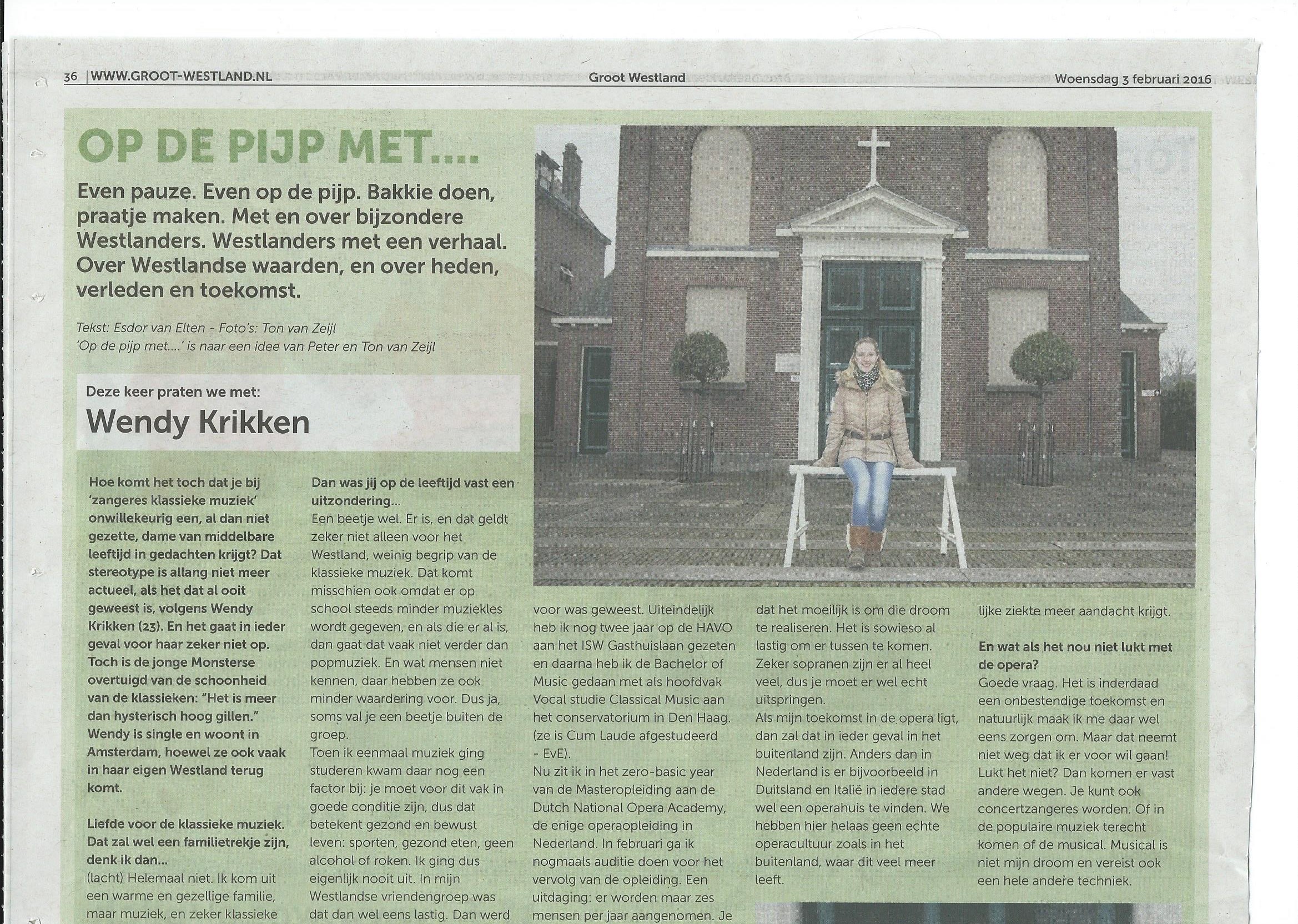 Wendy Krikken Op de pijp